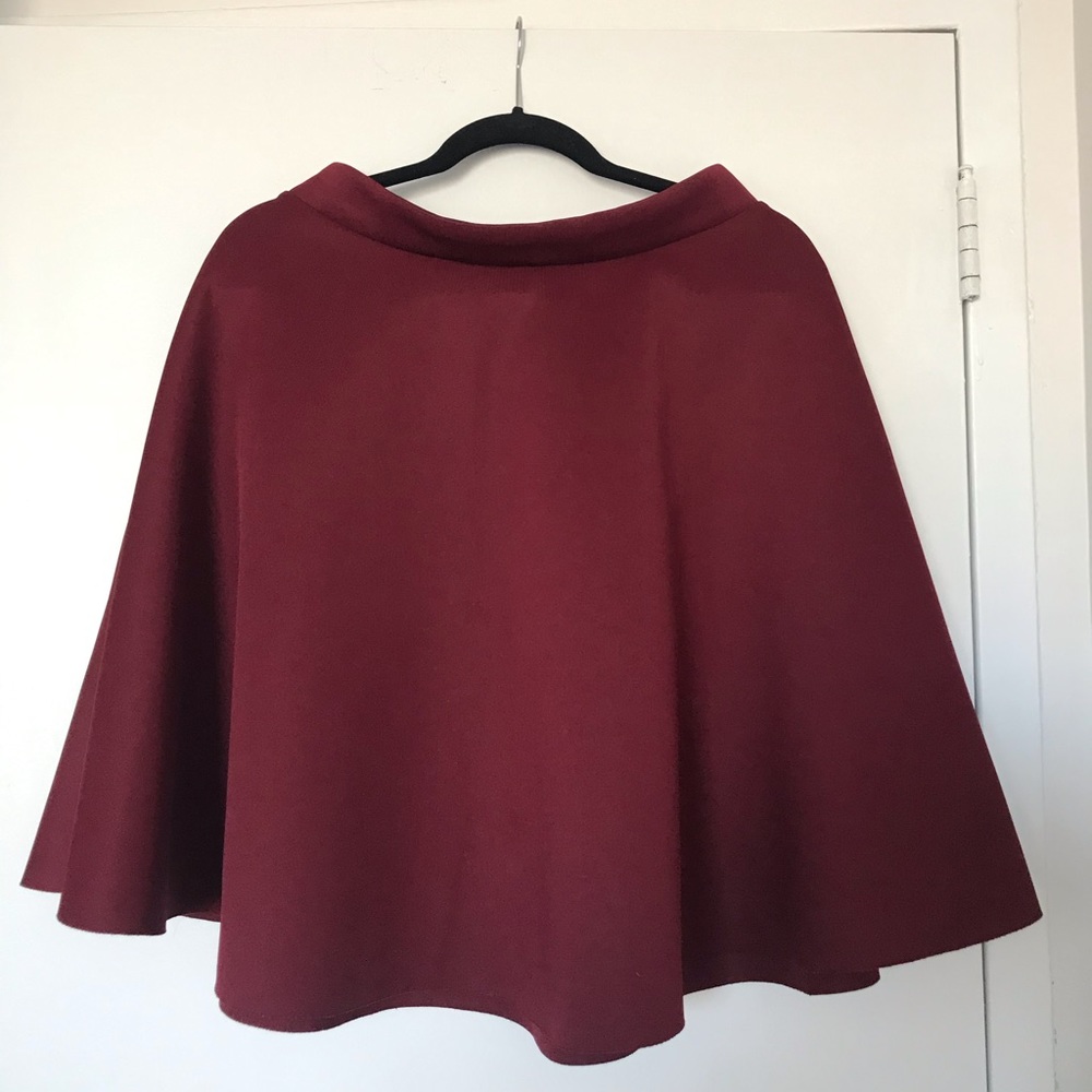 Burgundy Structured Skirt